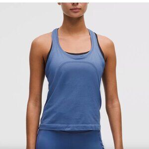 Swiftly Tech Racerback Tank Top 2.0 Waist Length color teal size 2